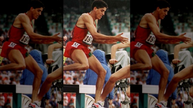 Hicham Bouaouiche running at 1996 Olympics