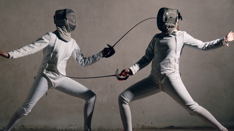 Fencers stock photo