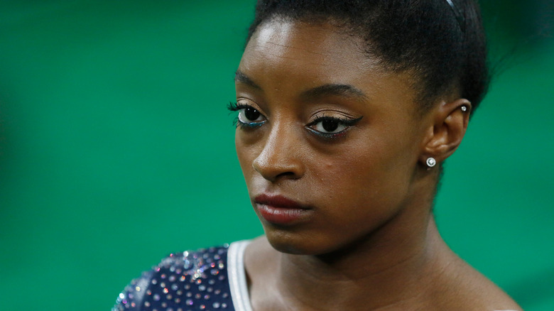 Simone Biles not smiling