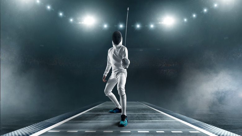 Stock image of fencer