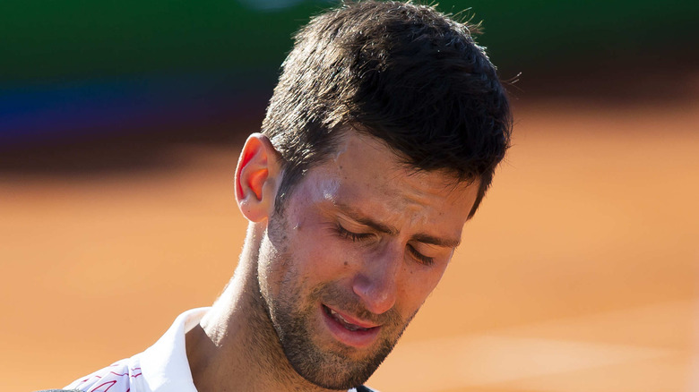 Novak Djokovic crying