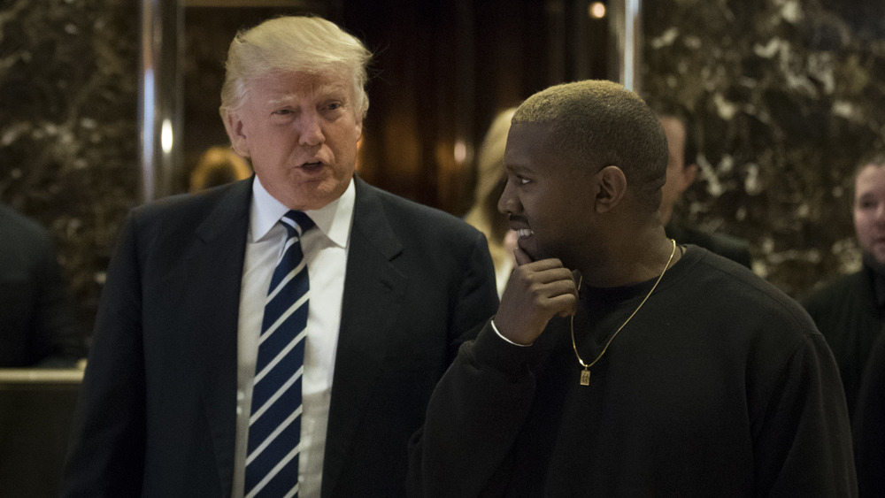 Donald Trump and Kanye West speaking