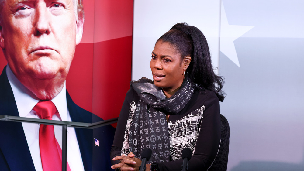 Omarosa Manigault Newman speaking at a panel