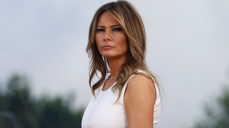 Melania Trump looks sideways