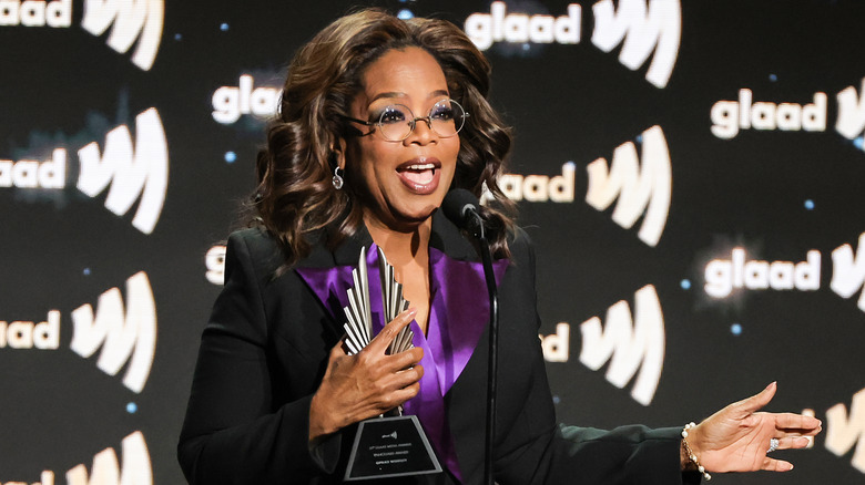 Oprah Winfrey accepting an award