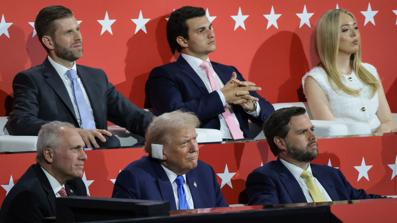 Donald Trump, Tiffany Trump, Michael Buolos and others Republicans sitting