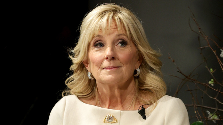 Jill Biden with curled blond hair