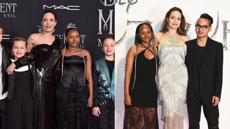 Angelina and Zahara Jolie's twinning style