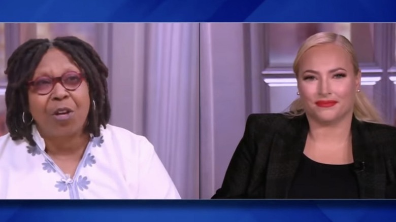 Whoopi Goldberg and Meghan McCain conversing on The View