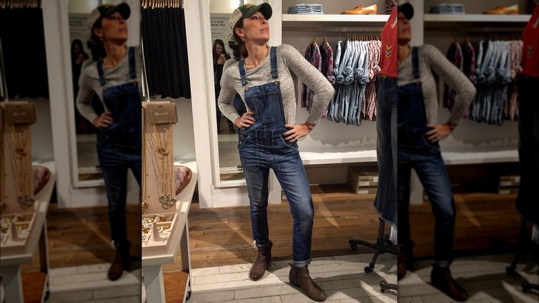 Joanna Gaines wearing overalls