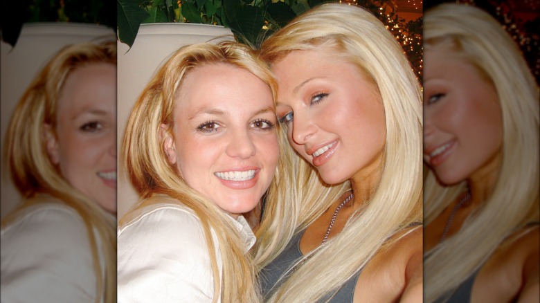 Britney Spears and Paris Hilton smiling in selfie