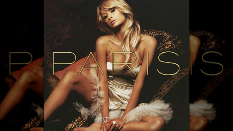 Paris Hilton posing on debut album cover