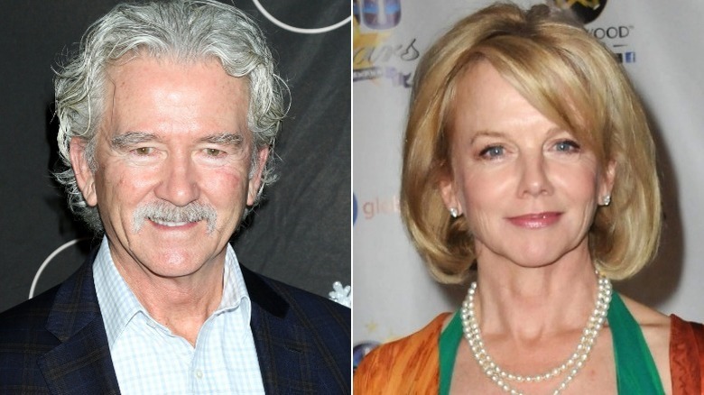 Patrick Duffy smiling (left), Linda Purl smiling (right)