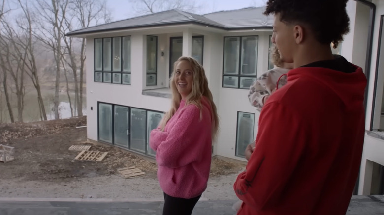 Patrick, Brittany Mahomes outside home