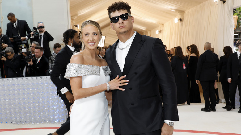 Brittany, Patrick Mahomes posing