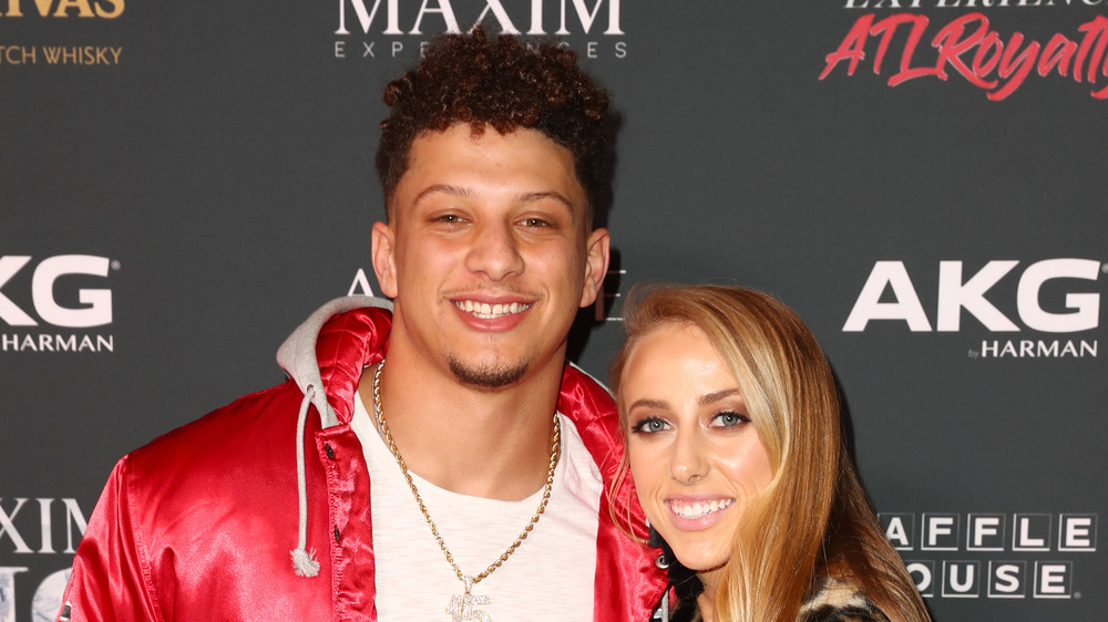 Brittany Matthew and Patrick Mahomes at event