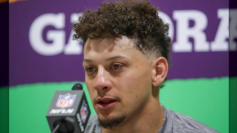 Patrick Mahomes speaking after Super Bowl loss