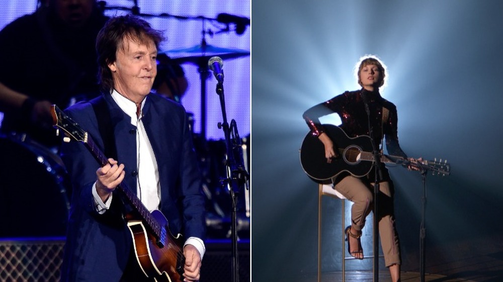 Paul McCartney and Taylor Swift performing