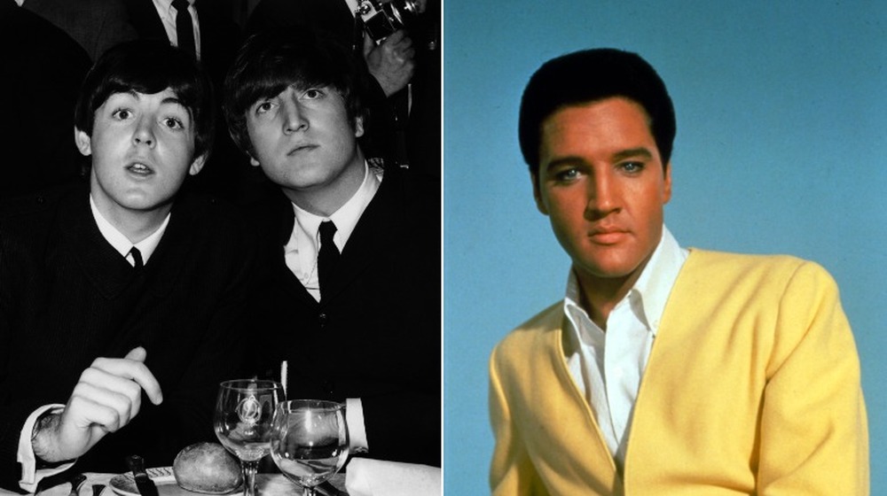 Paul McCartney, John Lennon, and Elvis