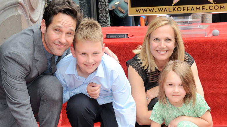 Paul Rudd and family smiling