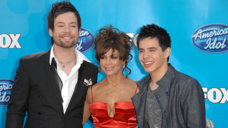 David Cook with Paula Abdul and David Archuleta at the American Idol 2008 Grand Finale