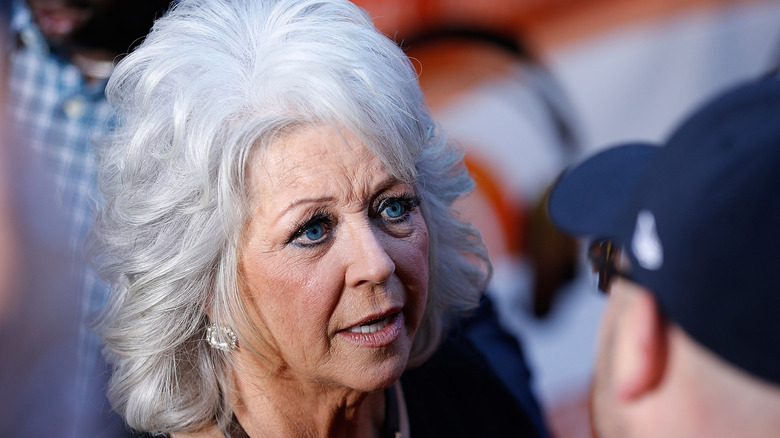 Paula Deen with worried expression