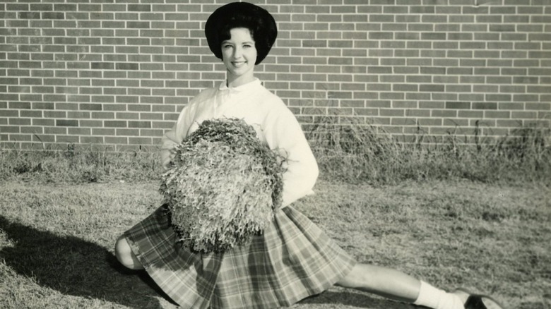 Paula Deen holding pom poms