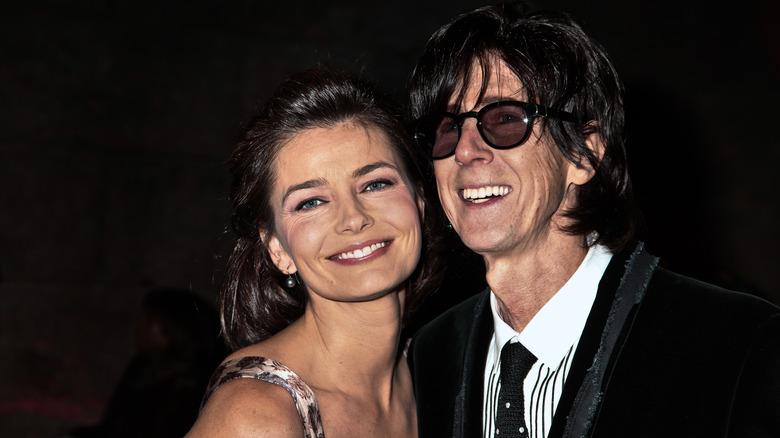 Paulina Porizkova and Ric Ocasek smiling