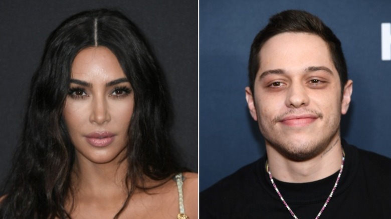 Kim Kardashian and Pete Davidson side by side