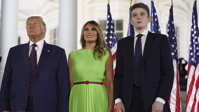 Barron Trump with Donald and Melania Trump