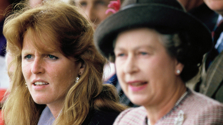 Sarah Ferguson and Queen Elizabeth II in 1990