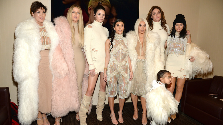 The Kardashians wearing white outfits