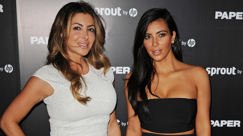 Larsa Pippen and Kim Kardashian pose