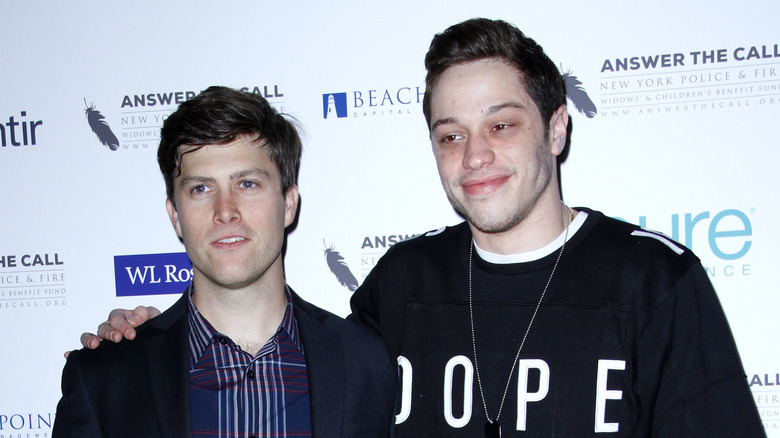 Colin Jost and Pete Davidson at the Bowery Hotel in 2016