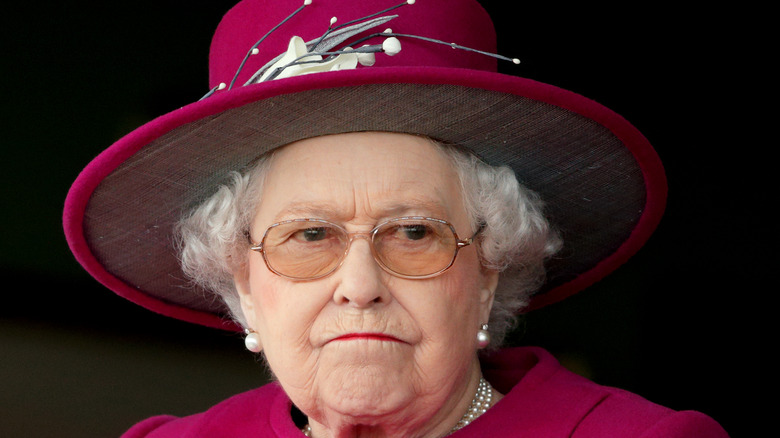 Queen elizabeth frowning