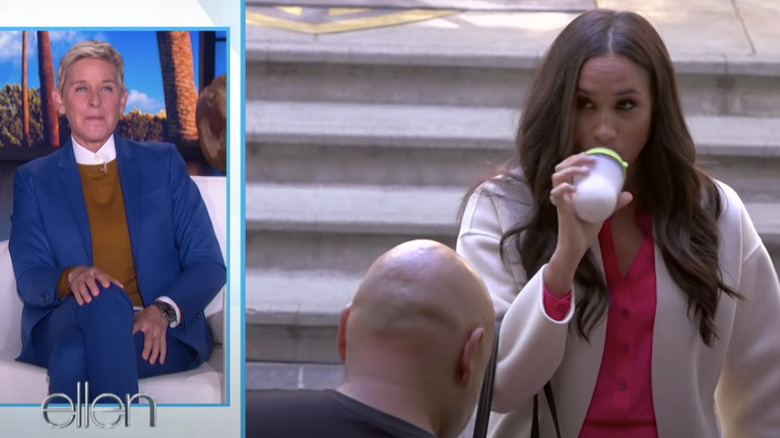 Meghan Markle drinking milk on Ellen