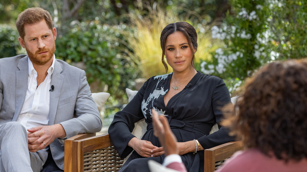 Prince Harry and Meghan Markle during their Oprah Winfrey interview