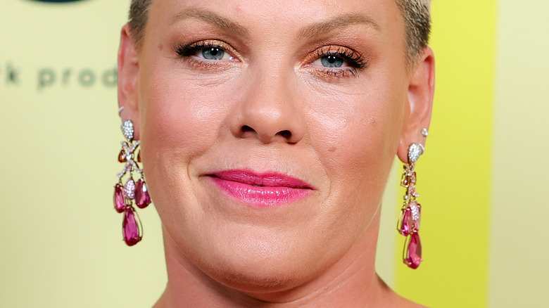 Pink smiling on the red carpet