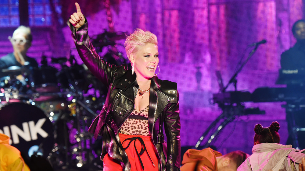 Pink performing on stage