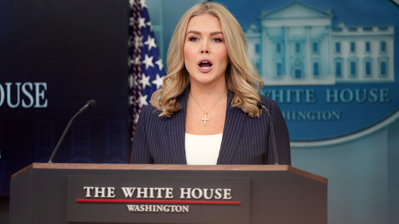 Karoline Leavitt at the White House podium