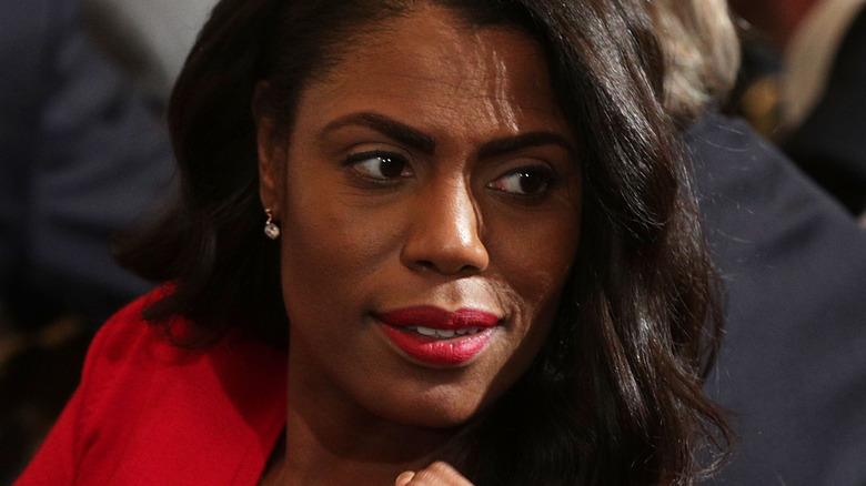 Omarosa Manigault Newman looking to the side