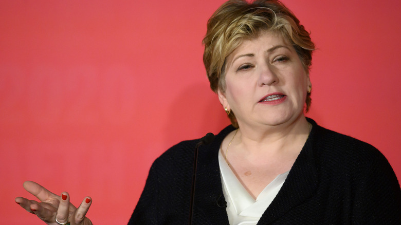 Emily Thornberry speaking and gesturing