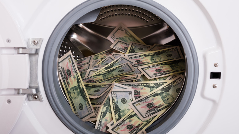 money in washing machine