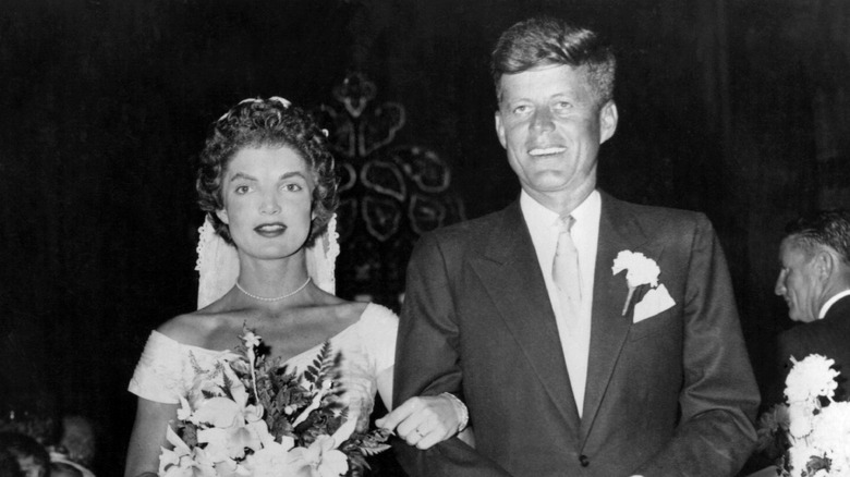 John F. Kennedy and Jacki Onassis wedding day