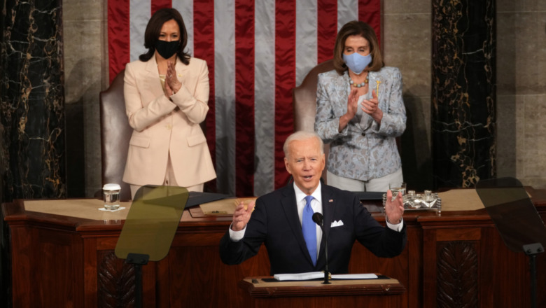 President Biden speaking at joint session of Congress