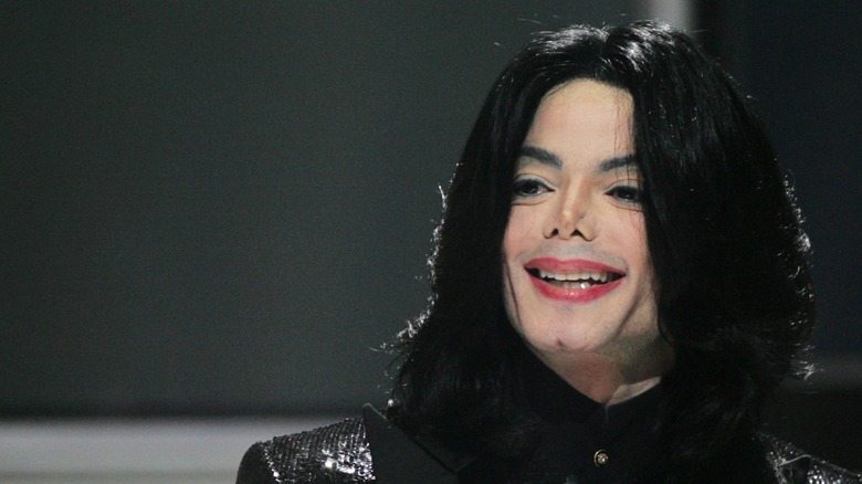 Michael Jackson smiling at event