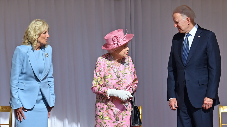 Jill Biden and Joe Biden with the queen