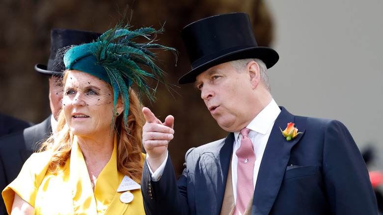 Sarah Ferguson and Prince Andrew, Duke of York at Royal Ascot at Ascot 2019