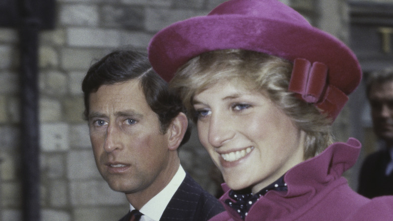 Prince Charles, Princess Diana walking