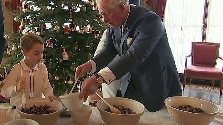 Prince George and Prince Charles baking